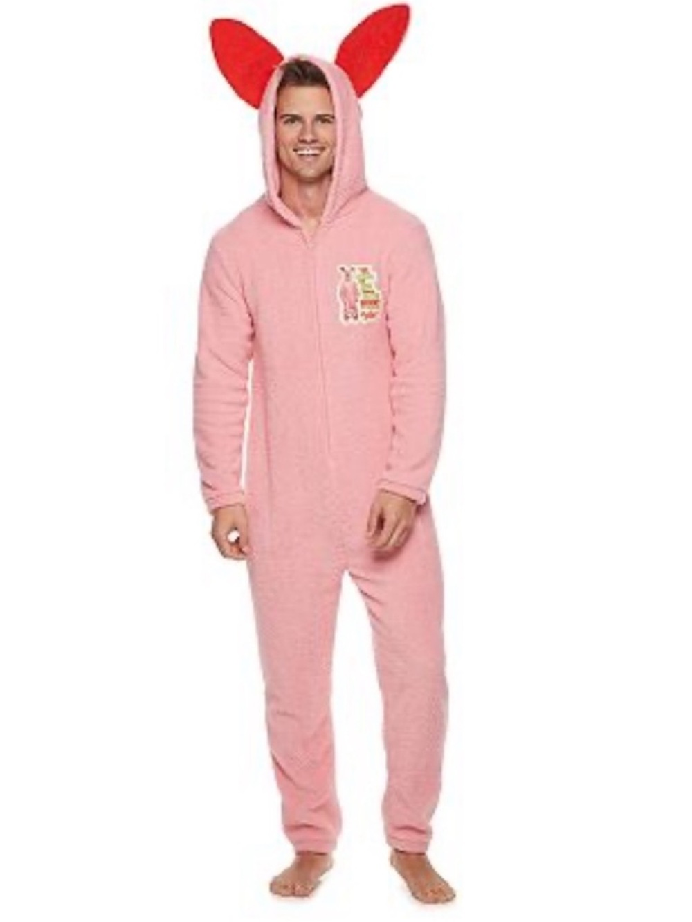 A Christmas Story Deranged Easter Bunny Union Suit PJs Pink Adult Unisex Small